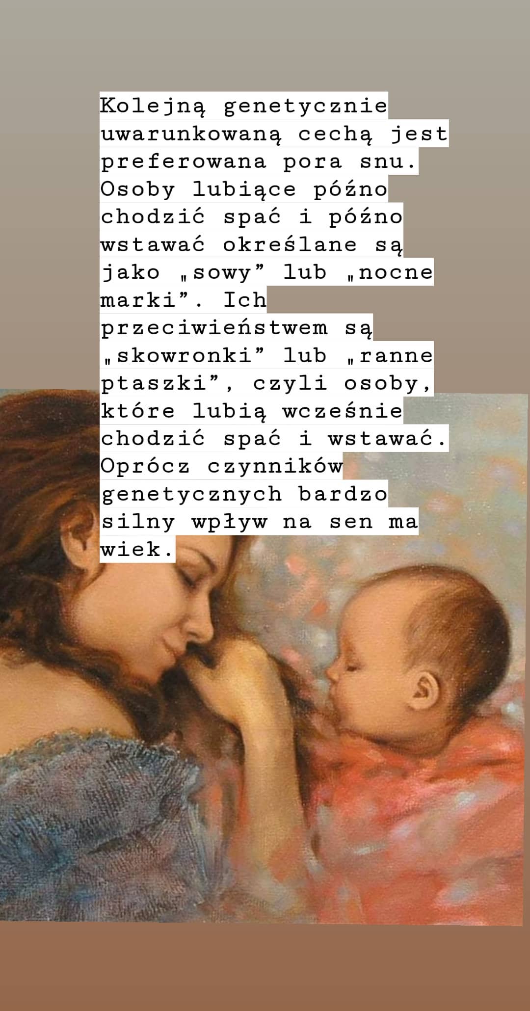 Kolejną genetycznie uwarunkowaną cechą jest preferowana pora snu. Osoby lubiące późno chodzić spać i…