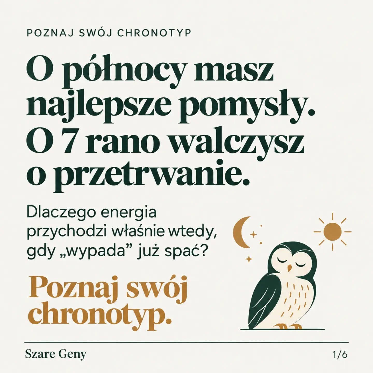 🦉 O 23 masz ochotę tworzyć, planować i zmieniać świat, a rano trudno Ci…